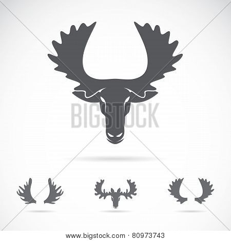 Vector Image Of An Moose Head On A White Background
