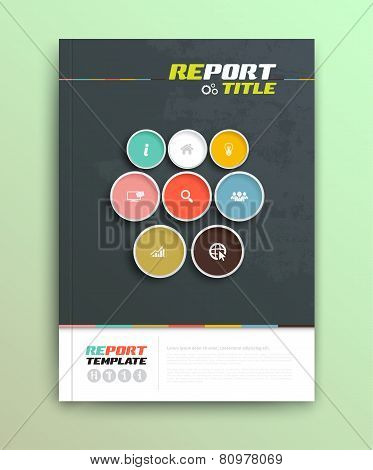 Presentation of brochure cover design template. vector illustration. Magazine flyer and report cover layout design.