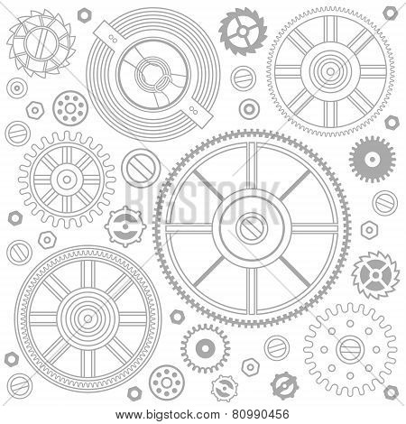 Seamless pattern of gears