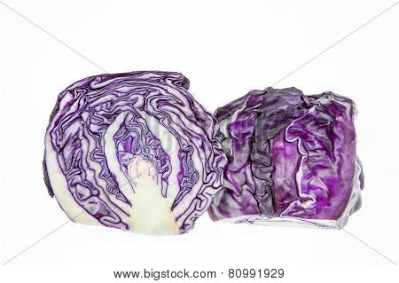 Red Cabbage Isolated On White Background