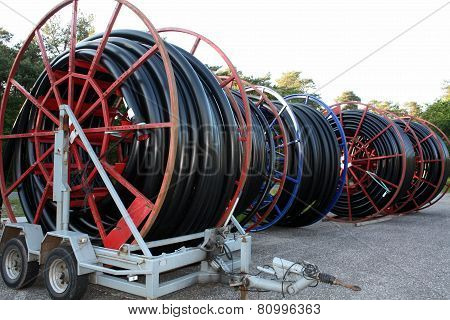 Red cable drums