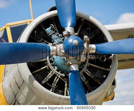 Airplane propeller close-up