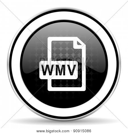 wmv file icon, black chrome button 