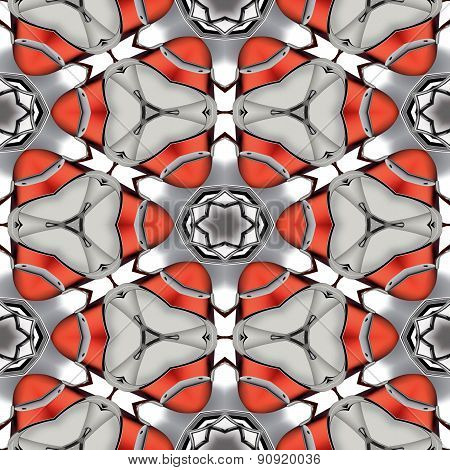 Abstract Metallic Red Chrome Geometric Texture Or Background Made Seamless