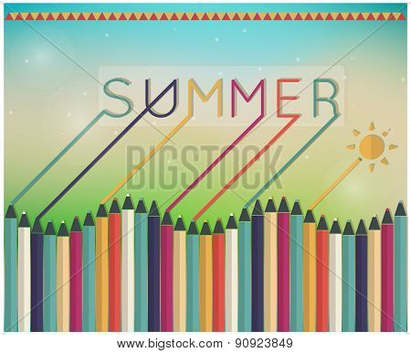 Summer Time Coloring Pencils