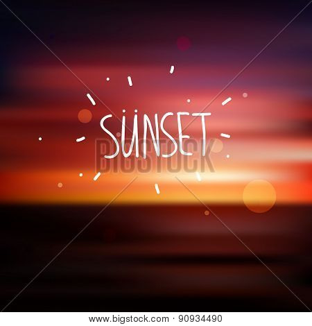 Red Sunset Blurred Background