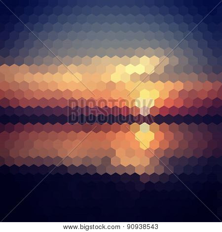 Sunset Hexagon Background