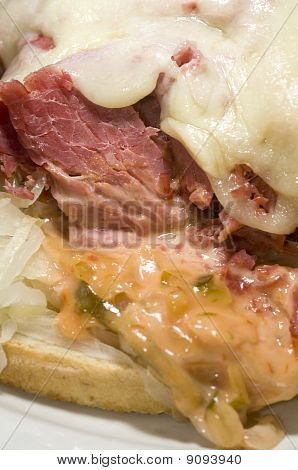 Sanduíche de Reuben Close-Up