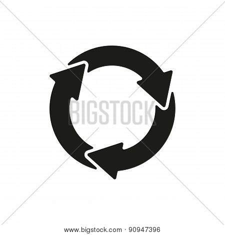 The Waste Processing Icon. Bio Symbol. Flat