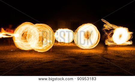 Man Fire Show on the beach