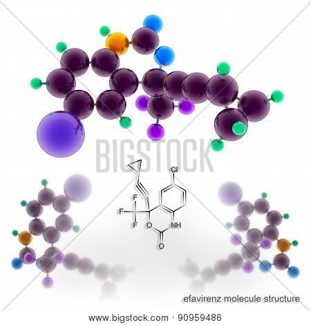 Efavirenz (sustiva, Stocrin) Molecule Structure
