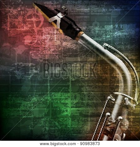 Abstract Grunge Background With Saxophone