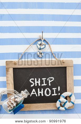Rustic Chalkboard On Stripes