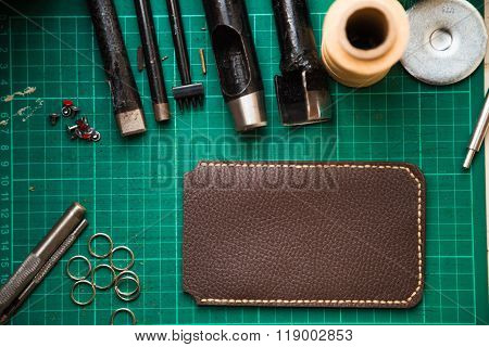 Tools For Genuine Leather Crafting With Cellphone Cover Case