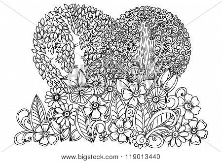 Trees and flowers