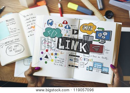 Link Network Hyperlink Internet Backlinks Online Concept