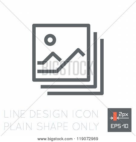 Thin 2px line vector icon for user interfaces