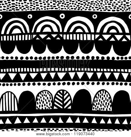 Black and white ethnic seamless backdrop.
