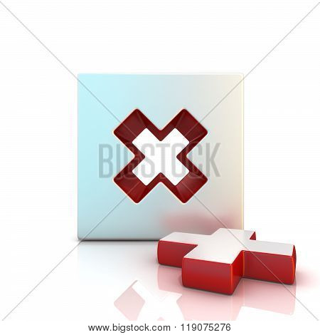 Multiply sign. 3D