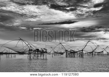 Thai Style Fishing Trap In Thailand.