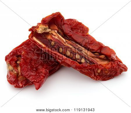 Dried tomatoes isolated on white background cutout