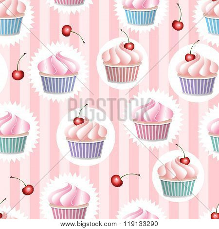 Cupcake Retro Fabric