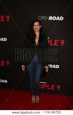 LOS ANGELES - FEB 16:  Angie Cepeda at the Triple 9 Premiere at the Regal 14 Theaters on February 16, 2016 in Los Angeles, CA