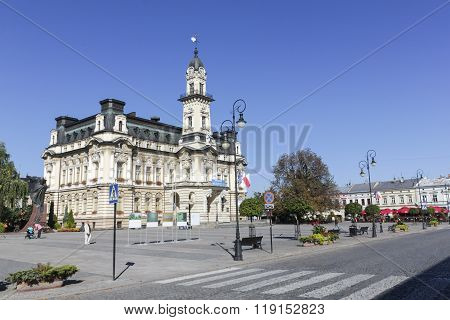 Town hall in the center of Nowy Sacz, Poland