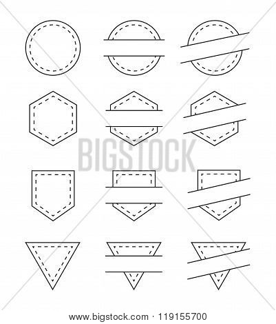 Set of Blank Vintage Frames for Logo - Isolated Vector Illustration