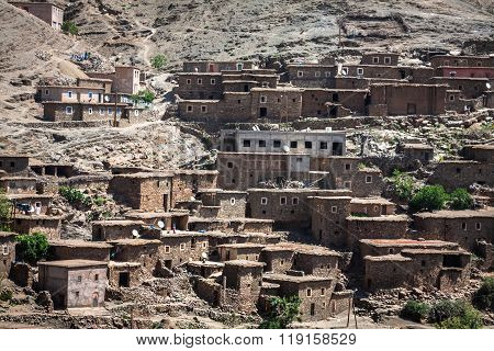 Houses In The Mountains Close To Imlil In Toubkal National Park, Morocco