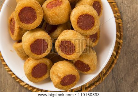 Sausage Fried Snacks. Brazilian Snacks .