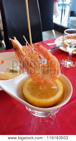 Shrimp with lemon