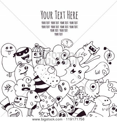 Funny doodle vector