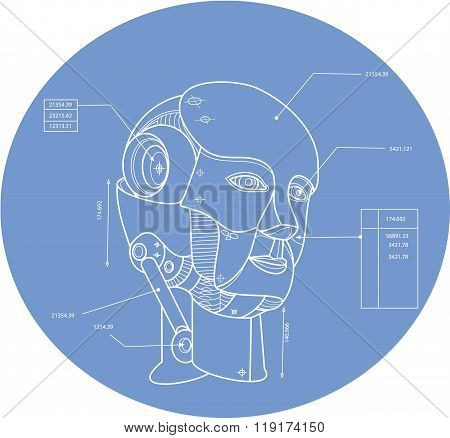 Robot Head Technical Drawing