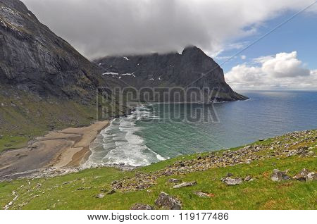 Kvalvika beach, Lofoten islands, Norway
