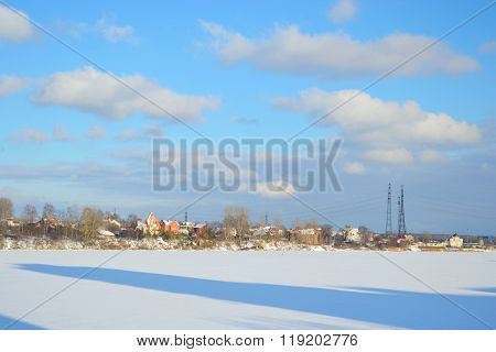 Coast Of The River Neva On The Outskirts Of St. Petersburg