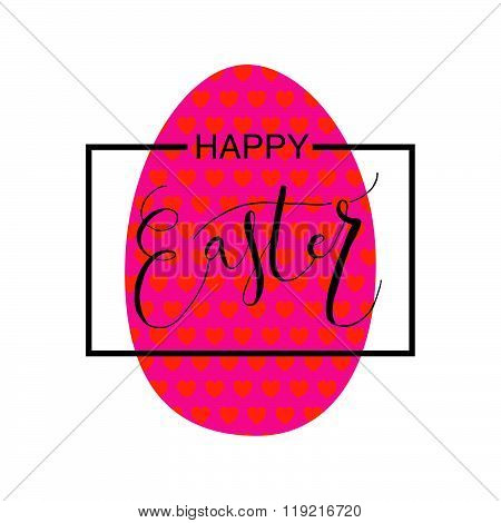 Hand Sketched Happy Easter Set As Easter Logotype, Badge Or Icon
