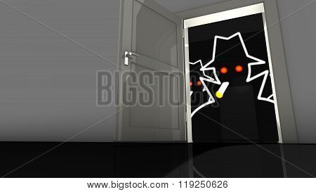 Hacker In The Dark Behind A Backdoor