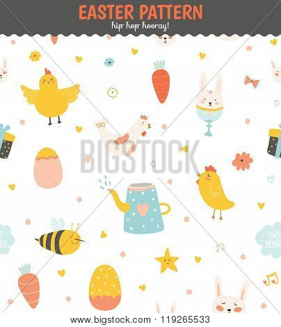 Easter greeting seamless pattern