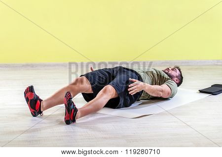 Exercising with friction pads.