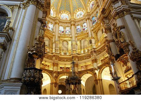 Granada cathedral interior, Spain.