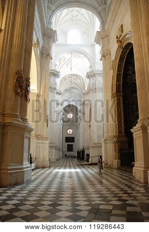 Inside Granada Cathedral.