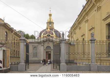 RUSSIA; SAINT-PETERSBURG- JULY 7 - Tourists visiting the Peter and Paul Fortress on July 7; 2015 in St. Petersburg