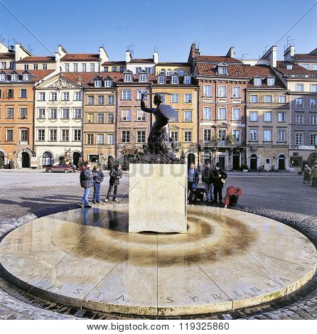 The Mermaid Syrena In Warsaw, Poland