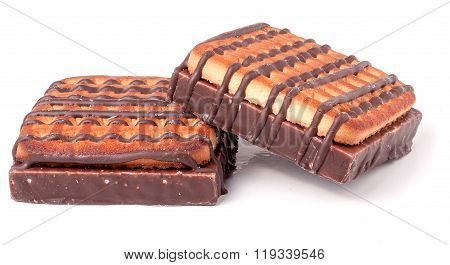 zephyr cookie with chocolate on whitebackground