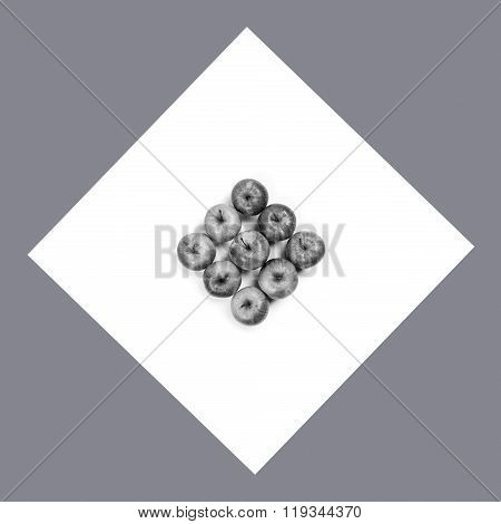Group Of Red Apples. Flat Lav