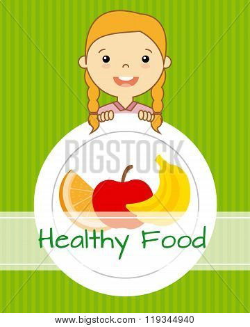 girl with a plate of fruit