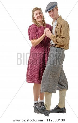 Young Dancers Couples In Vintage Clothing, 40S