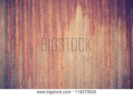 Rusty Galvanized Iron Plate, Texture, Background, Vintage Effect