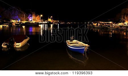 The Port From Limenaria At Night